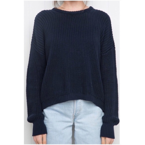 Brandy Melville One-Size Navy Knit Sweater - Picture 2 of 6
